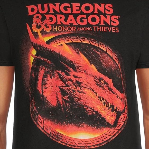 Dungeons & Dragons HONOR AMONG THIEVES Graphic BLACK Tee with Short Sleeves D&D - Picture 2 of 3